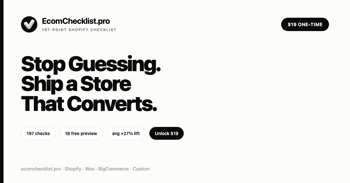 Ultimate E-commerce Checklist preview
